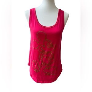 Disney Parks Disney World Mickey Mouse Pink Gold Tank Top Women’s Medium